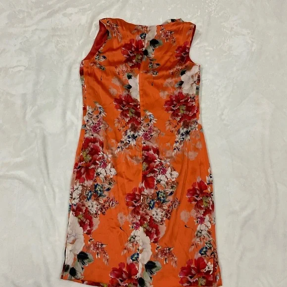 St. John Silk Vibrant Floral Midi Dress - Picture 10 of 16